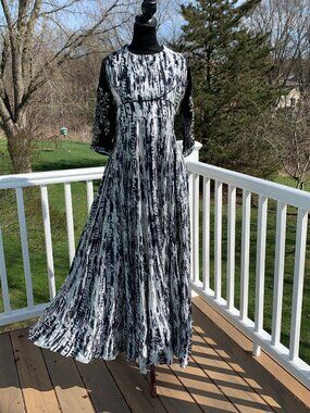 Nazile Couture sze Small One of a KInd Tie Dye Gown Princes Cut Skirt Silk Blend